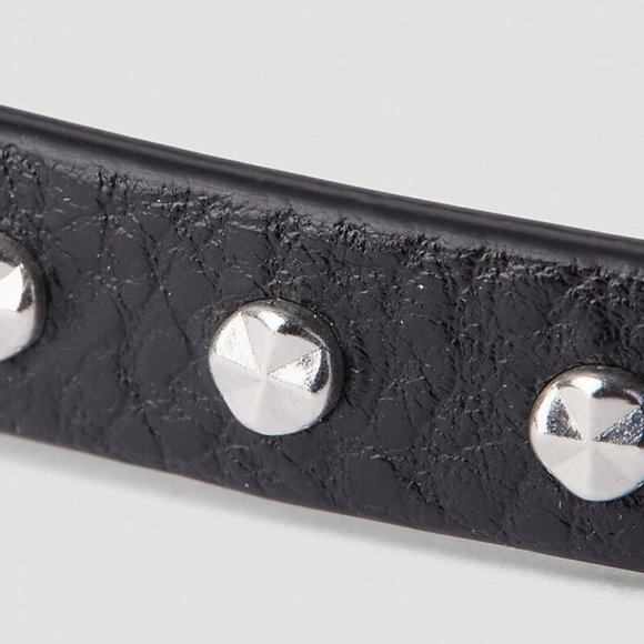 ALEXANDER McQUEEN 'Stud Single Wrap Skull Bracelet' Blk/Silver Made in ITALY NWT - Picture 4 of 16